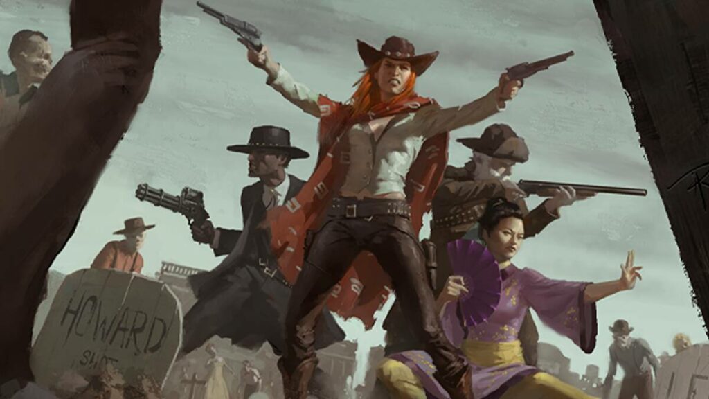 Illustration de tout ce qui fait le JDR Deadlands