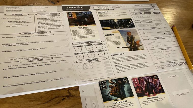 Les fiches de Daggerhearts à la GenCon