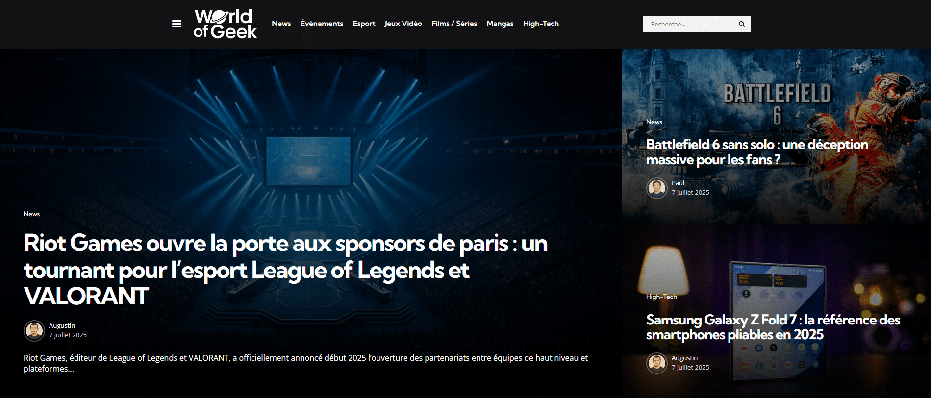 WorldofGeek.fr : Le futur média de référence pour la culture geek