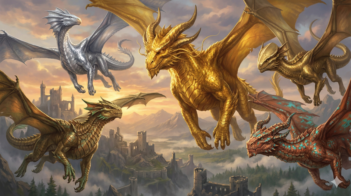Les dragons métalliques dans DnD 2024 : lore et valeurs narratives ...