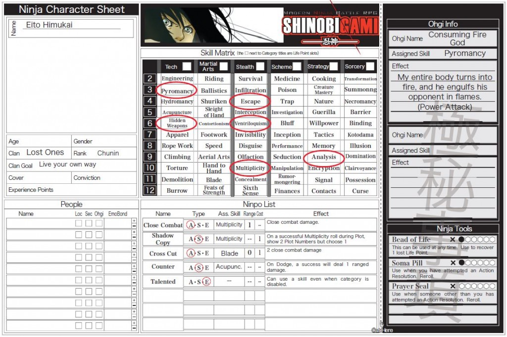 shinobigami characterr sheet